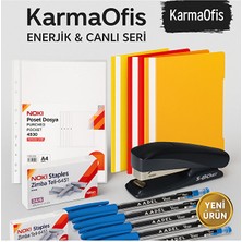 KarmaOfis Enerjik ve Canlı Ofis Seti – Turuncu Kırmızı Sarı Renklerde