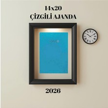 KarmaOfis 2026 Ajanda 14X20 Çizgili Turkuaz