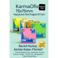 KarmaOfis 75X75MM Yapışkanlı Not Kağıdı 5’li Set