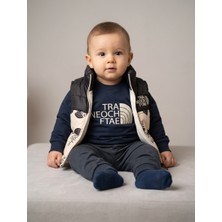 Mirkon Erkek Bebek Baskılı Yelekli Üçlü Takım