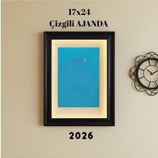 KarmaOfis 2026 Ajanda 17X24 Çizgili Turkuaz
