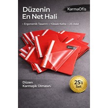 KarmaOfis Kırmızı A4 Telli Dosya 25’li Set – Dayanıklı ve Ergonomik Evrak Dosyası