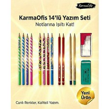 KarmaOfis 14’lü Yazım Seti (Set 7)– Renkli Kalem Seti, Silgi + Kalemtıraş, Okul & Ofis Için