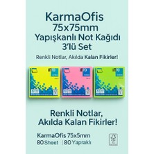 KarmaOfis 75X75MM Yapışkanlı Not Kağıdı 3’lü Set (Fosforlu Sarı, Pembe, Yeşil)