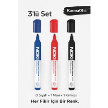 KarmaOfis Beyaz Tahta Kalemi 3’lü Set (1 Siyah + 1 Mavi + 1 Kırmızı)