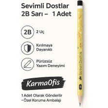 KarmaOfis Sevimli Dostlar 2b Kurşun Kalem – Çocuklar Için Desenli Kalem | 1 Adet | Sarı