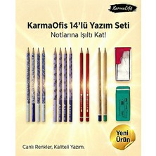 KarmaOfis 14’lü Yazım Seti (Set 5)– Renkli Kalem Seti, Silgi + Kalemtıraş, Okul & Ofis Için