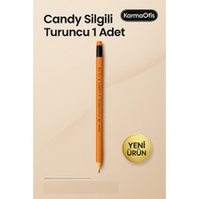 KarmaOfis Candy Silgili Kurşun Kalem Turuncu - 1 Adet