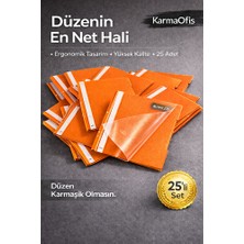 KarmaOfis Turuncu A4 Telli Dosya 25’li Set – Dayanıklı ve Ergonomik Evrak Dosyası
