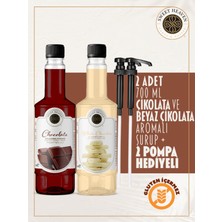 Sweet Heaven Çikolata ve Beyaz Çikolata Aromalı 2 Adet Kahve Şurubu 700ML Pompa Hediye