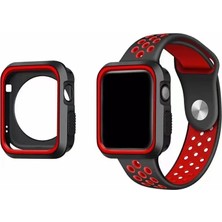 Nilavia Ally Apple Watch 7-8 41MM 6-5-4 40MM Nike Style Çift Renk Silikon Kılıf 3-2-1 38M - AL002A-61BQF