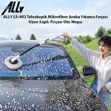 Nilavia Ally LS-443 Teleskopik Mikrofiber Araba Yıkama Fırçası Uzun Saplı Fırçası Ot - AL002A-61EVR