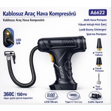 120W 3600 Mah Şarjlı Tabanca Kompresör Araba Bisiklet Top Lastik Şişirme Pompası Kablosuz Basınç