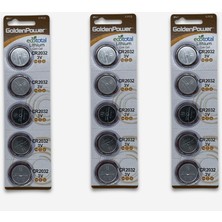 Işık Tv Golden Power CR2032 Lityum Düğme Pil, 3 Volt, 5'li Kart