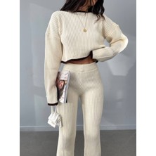 Newco Milano Siyah Beyaz Paça Detay Morris Triko Takım 2026