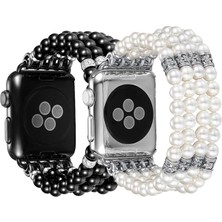 Nilavia Ally Apple Watch 7-8 45MM 6-5-4 44MM Full Boncuk Taşlı Kordon Kayış 3-2-1 42MM-( - AL002A-61BMS