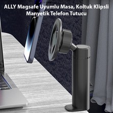 Nilavia Ally Magsafe Uyumlu Masa Koltuk Klipsli Manyetik Telefon TUTUCU-(5775) - AL002A-61EWN9