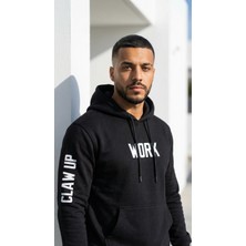 CLAW UP WORK Heavy Oversıze Hoodıe | Blackout Work Baskılı (Unisex Oversize Kapüşonlu Sweatshirt)