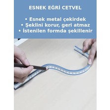İğne İzi 60 cm Çift Ölçekli Kavisli Cetvel Isteğe Bağlı Emperyal ve Metrik Yumuşak Esnek Eğri Cetvel Dikiş / Mühendislik Çizimi