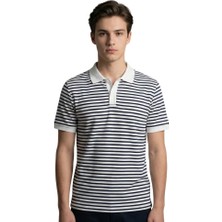 Trender Gipeli Waffle Yarım Patlı Yakalı Erkek T-Shirt 4053 Indigo