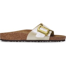 Birkenstock Kadın Terlik 1029393 Birkenstock Catalına Cushıon Buckle Bf Graceful Pearl White