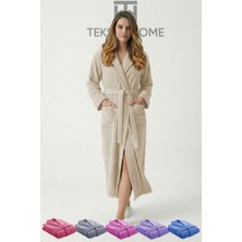 Teksnil Home | %100 Pamuklu Unisex Bornoz Şalyaka Cepli Büyük Beden Erkek Kadın Açık Kahve 3xl Bornoz