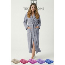 Teksnil Home | %100 Pamuklu Unisex Bornoz Şalyaka Cepli Büyük Beden Erkek Kadın Gri 4xl Bornoz