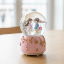 Mey İthalat Pilli Işıklı Müzikli Kar Küresi–sevgili Çiçek Detay Figürlü Eğlenceli Masaüstü Biblo, LED Aydınlatmalı Dekoratif Hediyelik Kar Küresi