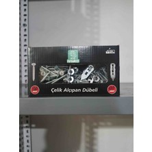 Rayko (10 Parça) 5 Adet 40 mm Çelik Alçıpan Dübeli+40×50 Vida | Paslanmaz Jilet Tip Korniş Dübeli