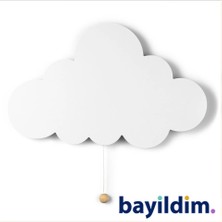 Masal Arkadaşım Bulut  Ahşap LED Duvar Gece Lambası