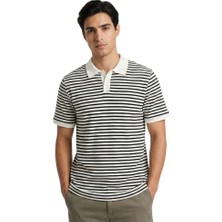 Trender Gipeli Waffle Yarım Patlı Yakalı Erkek T-Shirt 4053 Siyah