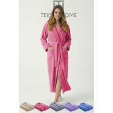 Teksnil Home | %100 Pamuklu Unisex Bornoz Şalyaka Cepli Büyük Beden Erkek Kadın Nar Çiçeği 3xl Bornoz