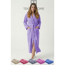 Teksnil Home | %100 Pamuklu Unisex Bornoz Şalyaka Cepli Büyük Beden Erkek Kadın Lila 3xl Bornoz