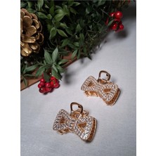 Twinroots Metal Gümüş Taşlı 2li Mandal Toka