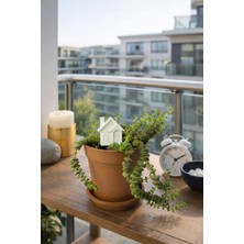 Mini Ev Saksı Dekoru 4’lü Ev Dekorasyonu Hediye Alternatifi Dekoratif Obje ve Figürler