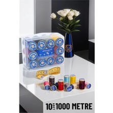 Belle Fusion Bfs 10 Renk 1000 mt Kutulu Mezuralı Dikiş Ipliği Seti