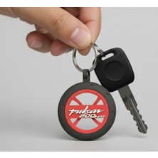 Ümraniye 3D Pulsar NS200 Logolu Özel Tasarım Lastik Detaylı Motosiklet Anahtarlığı