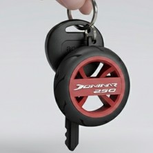 Ümraniye 3D Dominar 250 Logolu Özel Tasarım Lastik Detaylı Motosiklet Anahtarlığı