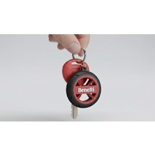 Ümraniye 3D Benelli Logolu Özel Tasarım Lastik Detaylı Motosiklet Anahtarlığı