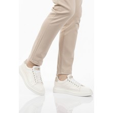 Conteyner Beyaz Bağcıklı Cilt Hafif Esnek Erkek Sneaker 179 M