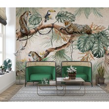 Grown Tropik Dallarda Leoparlar Duvar Kağıdı