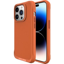 Bix iPhone 15 Pro Max Vortex Magsafe Kılıf Stand Özellikli 3x Korumalı Mikro Fiber Iç Yüzey Turuncu