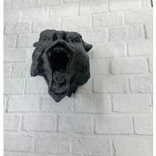 Epilons Dekoratif Siyah Ayı Duvar Heykeli Asılabilir Hediyelik 25x19 Cm