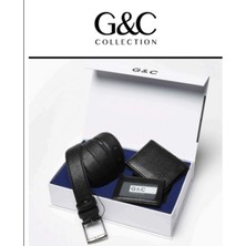 Miss Ayza Gc 515 Erkek Siyah Kemer Cüzdan Hediyelik ve Çeyiz Seti Üçlü