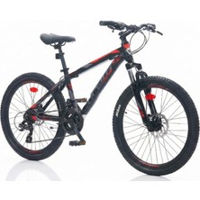 Corelli Felix 2.2 - 24 Jant 14'' Kadro Dağ Bisikleti Mekanik Disk - Siyah Kırmızı / Gri