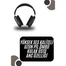 Belle Fusion Bfs Kulak Üstü Kablosuz Bluetooth Kulaklık Yumuşak Süngerli Sd Kart Girişli
