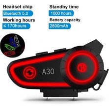 Belle Fusion Bfs A30 Motosiklet Kask Kulaklık Intercom Işıklı 2 Eşleşme Özellikli