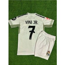Alaturka Mix 2025/26 Sezonu R.madrid #7 Vini Jr Çocuk Forması Çorap Bileklik Hediyeli