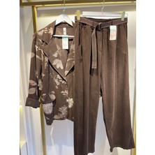 Jasminurgancy Kahverengi Ithal Standart Beden Kadife Ikili Takım