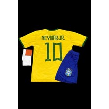 Alaturka Mix Brezilya 2023/24 Yeni Sezon Neymar Jr Çocuk Forması Şort Çorap 3'lü Set